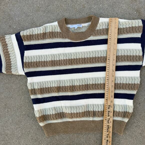Baltic Born Kira Striped Sweater Navy Sage Tan Beige Soft Chunky NK11144 Size XL - Picture 9 of 10